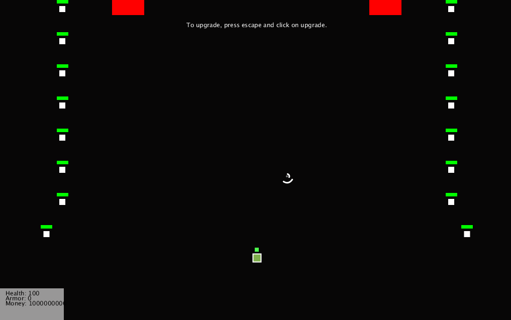 Space shooter start screen